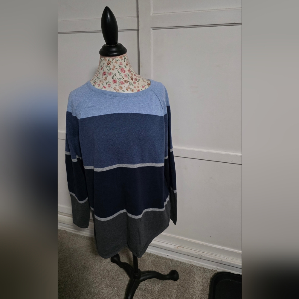 KAREN SCOTT Blue and Gray Sweater Size XL